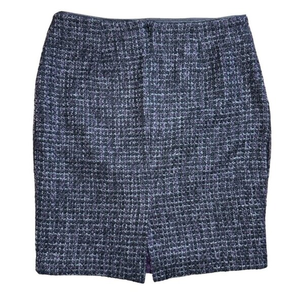 Dalia Collection‎ Modern Fit Gray Purple Woven Knit Straight Pencil Skirt - Picture 4 of 11